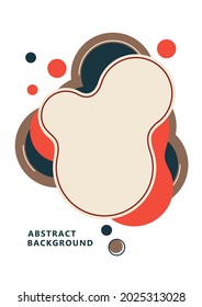 Abstract dynamic composition of overlapping rounded shapes and dots. Modern style geometric background, minimalistic design element. Vector illustration