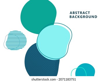 Abstract dynamic composition of overlapping rounded shapes and dots. Geometric background in modern style, element of minimal design. Vector illustration