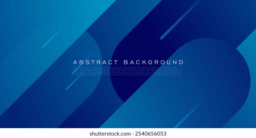 Abstract dynamic dark blue gradient illustration background with 3d look rectangle rounded simple shadow pattern. Futuristic design and luxury. Eps10 vector