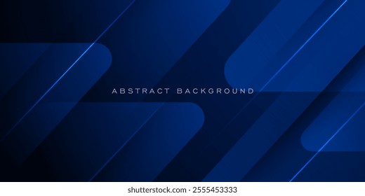 Abstract dynamic dark blue overlap  background. Papercut background with light and shadow. Dark blue background with trendy pattern design. Eps10 vector