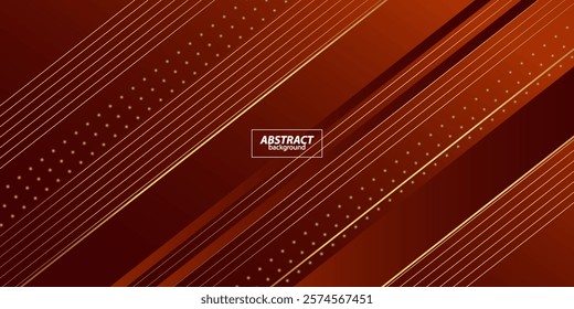 Abstract dynamic dark brown gradient illustration background with simple shadow pattern in rectangular shape with 3d look. Futuristic and luxury design. Vector Eps10