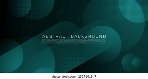 Abstract dynamic dark green with circle shape and lines gradient shadow pattern background. Simple pattern for display product ad website template wallpaper poster. Eps10 vector