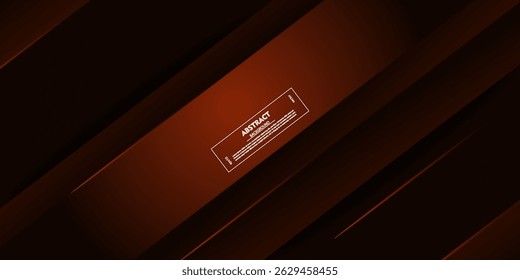 Abstract dynamic dark orange gradient illustration background with simple shadow pattern in rectangular shape with 3D look. Vector Eps10