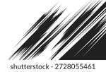 Abstract dynamic diagonal speed lines background. Black motion streaks isolated on white. Manga style movement effect texture for action scenes, posters, banners, comics and graphic design.