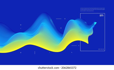 Resumen dinámico emitido partículas coloridas fondo de onda. Plantilla de diseño de elementos conceptuales. Ilustración vectorial moderna.