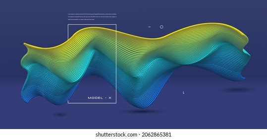 Abstract dynamic emitted colorful particles wave background. Conceptual element design template. Modern vector illustration.