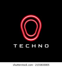 abstract dynamic flat neon logo
