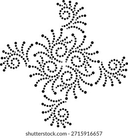 Abstrato Dinâmico Floral Mandala Design Padrão de Central Girando Flor de girando pétalas de primavera com periférico único girando primavera Pétala Flor Bud, Desenhado à Mão Geométrica Moderna Pontilhada Floral Vetor Ilustração para Bordado, Almofada, Cortinas, Tapete, Tecido, Papel de Parede, Telhas, Tapete, Laminados etc