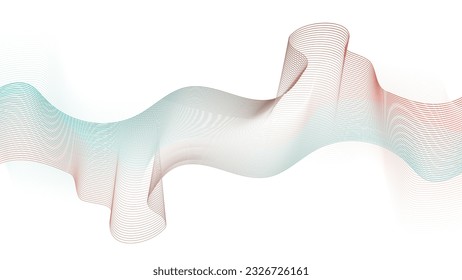 Resumen del elemento de diseño de líneas de onda de flujo dinámico. Resumen de las líneas onduladas de la ilustración vectorial de gradiente multicolor. Resumen de las líneas de onda de mezcla de gradiente colorido y fondo de tecnología.	