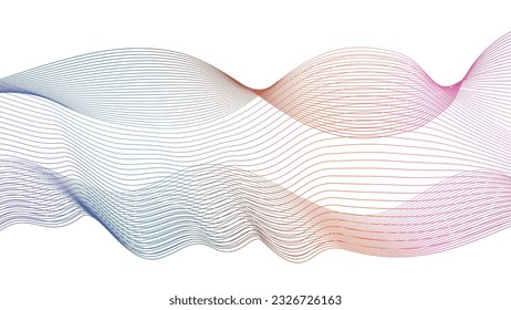 Abstract dynamic flowing wave lines design element. Abstract wavy lines multi color gradient vector illustration. Abstract colorful gradient blend wave lines and technology background.	
