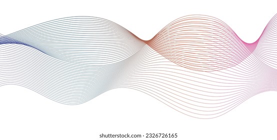 Abstract dynamic flowing wave lines design element. Abstract wavy lines multi color gradient vector illustration. Abstract colorful gradient blend wave lines and technology background.	