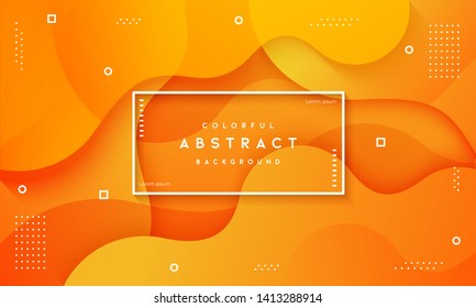 Abstract dynamic fluid overlap textured orange background