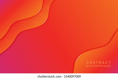 Abstract dynamic fluid overlap textured orange background