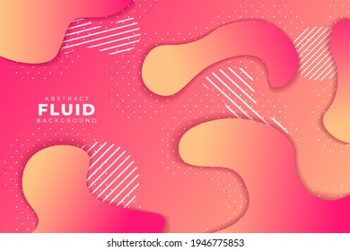 Abstract Dynamic Fluid Shape Gradient Background Pink and Orange with Line and Dot Pattern