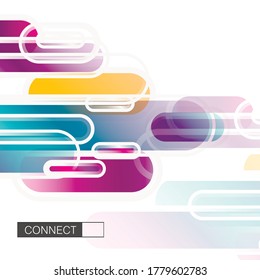 Abstract dynamic geometric background. Flat dynamic shapes connect. Vector illustration