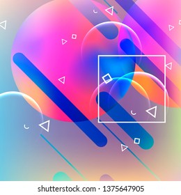 Abstract dynamic geometric background. Liquid color background design. Summer tropical fluid landing page mockup