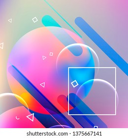 Abstract dynamic geometric background. Liquid color background design. Summer tropical fluid landing page mockup