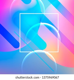 Abstract dynamic geometric background. Liquid color background design. Summer tropical fluid landing page mockup