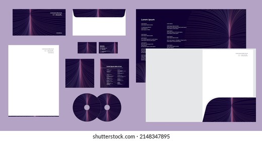 Abstract Dynamic Geometric Big Bang Lines Gradient Color Corporate Business Identity Stationery