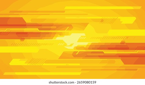 Abstract dynamic geometric shapes background featuring bright orange and yellow hues