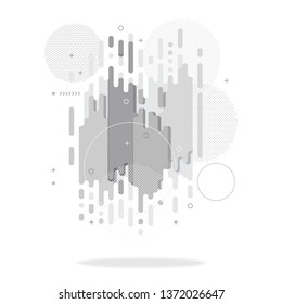 Abstract dynamic geometric vector illustration in white and gray color. Modern design for banner, brochure, web, header, page. EPS 10.