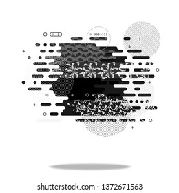 Abstract dynamic geometric vector illustration in white and gray color. Modern design for banner, brochure, web, header, page. EPS 10.