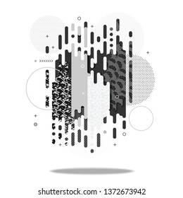 Abstract dynamic geometric vector illustration in white and gray color. Modern design for banner, brochure, web, header, page. EPS 10.