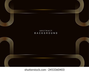 Abstract dynamic golden moving lines on black background vector