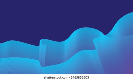 Abstract Dynamic Gradient Blue Wavy Background