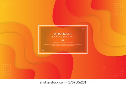Abstract dynamic gradient orange background with shape composition