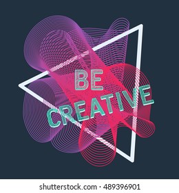 abstract dynamic graphic symbol, motivation lettering composition. Typographical poster template.