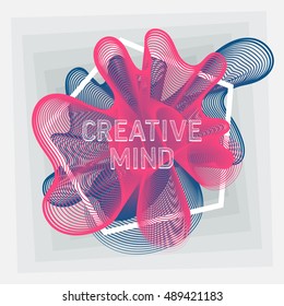 abstract dynamic graphic symbol, motivation lettering composition. Typographical poster template.