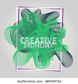abstract dynamic graphic symbol, motivation lettering composition. Typographical poster template.