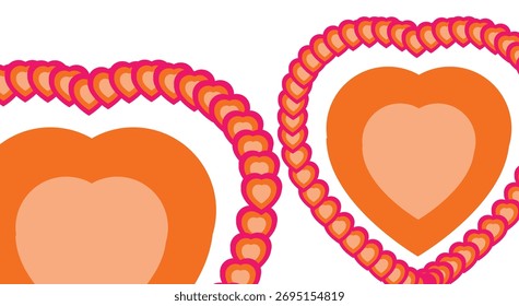 Abstract dynamic heart shapes pattern background for your design