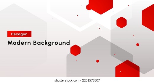 forma de color rojo y gris hexágono dinámico abstracto en fondo de color gradiente de fluido en concepto científico y tecnológico