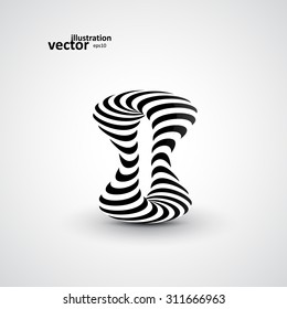 Abstract dynamic illustration, black and white 3d art eps10
