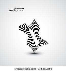 Abstract dynamic illustration, black and white 3d art eps10