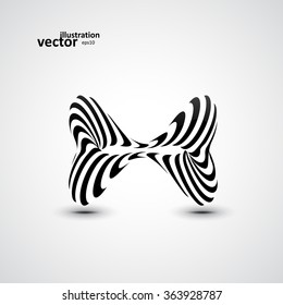Abstract dynamic illustration, black and white 3d art eps10