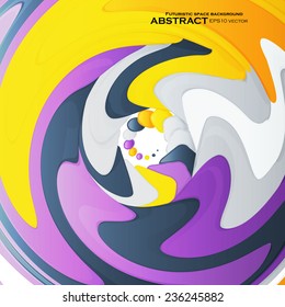 Abstract dynamic illustration, colorful rotating swirl background eps10