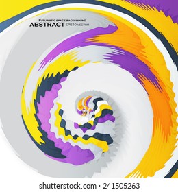 Abstract dynamic illustration, colorful rotating swirl background eps10