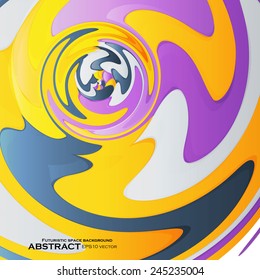 Abstract dynamic illustration, colorful rotating swirl background eps10