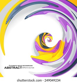 Abstract dynamic illustration, colorful rotating swirl background eps10