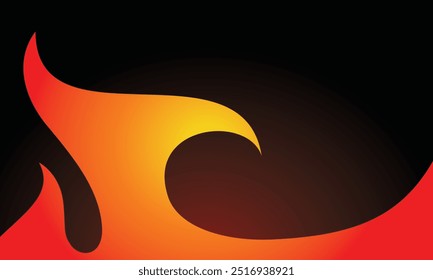 Imagem abstrata e dinâmica de uma única chama ardente contra um fundo escuro. Perfeito para projetos relacionados a calor, paixão ou energia.