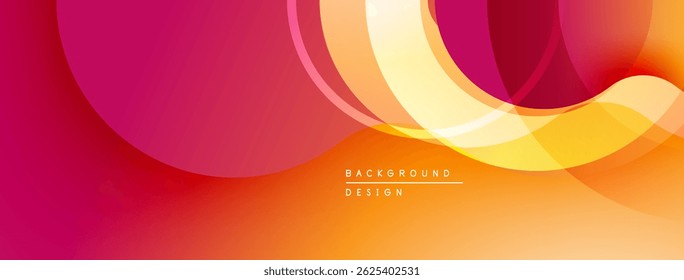 Abstract dynamic layers, vibrant gradients. Red, orange, yellow hues create flowing visual effect. Modern design element.
