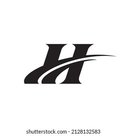 Resumen del diseño del logotipo de letra dinámica H - ilustración vectorial aislada