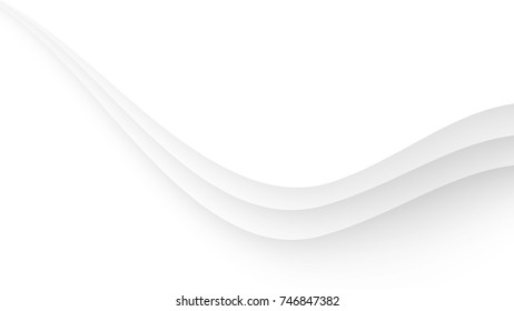 Abstract Dynamic Line Curve White and Gray Vector Backgrounds