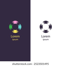 Logotipo Abstractas y dinámico con Formas y líneas fluidas. Ideal para empresas de diseño creativo, consultoría, tecnología, arte, entretenimiento, tarjetas de visita, Sitios web, redes sociales y marketing.
