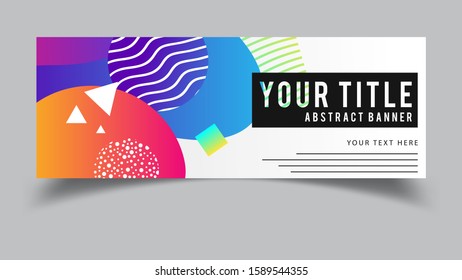 Abstract Dynamic and Modern Corporate Banner with Various Rounded Isolated Style for Business and Company Promotion- Vector Illustration Design on Gray Background - Printable and Editable