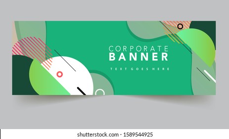 Abstract Dynamic and Modern Corporate Banner with Various Rounded Isolated Style for Business and Company Promotion- Vector Illustration Design on Gray Background - Printable and Editable