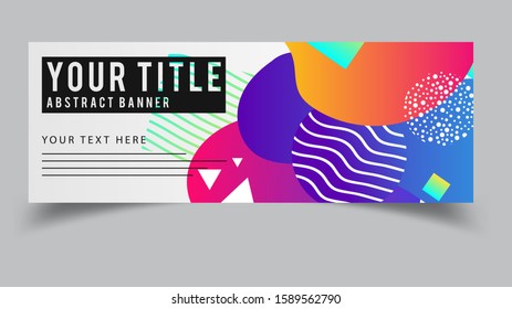 Abstract Dynamic and Modern Corporate Banner with Various Rounded Isolated Style for Business and Company Promotion- Vector Illustration Design on Gray Background - Printable and Editable